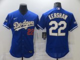 MLB Los Angeles Dodgers #22 Clayton Kershaw White Gold Championship Flex Base Elite Jersey