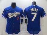 MLB Los Angeles Dodgers #7 Julio Urias Blue Gold Championship Flex Base Elite Jersey