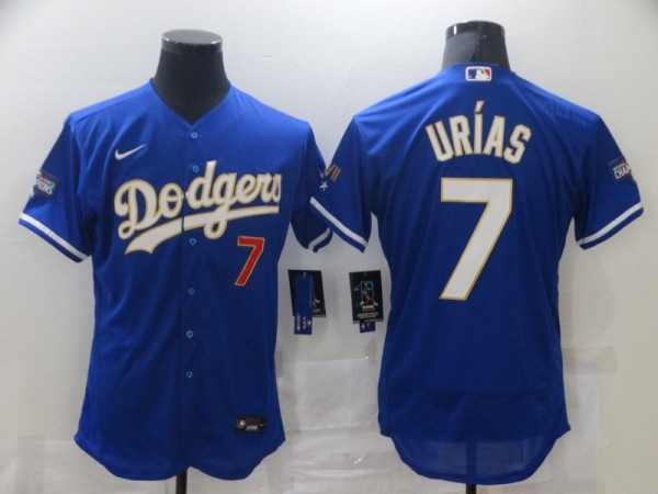 MLB Los Angeles Dodgers #7 Julio Urias Blue Gold Championship Flex Base Elite Jersey
