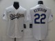 MLB Los Angeles Dodgers #22 Clayton Kershaw White Gold Game Nike Jersey