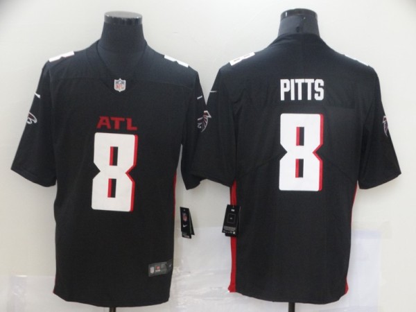 Men's Atlanta Falcons #8 Kyle Pitts 2021 Black Vapor Untouchable Limited Jersey