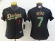 Women MLB Los Angeles Dodgers #7 Julio Urias Black/Green 2020 World Series Stitched Jersey
