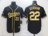 MLB Los Angeles Dodgers #22 Kershaw Black Gold 2020 World Series Jersey