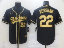 MLB Los Angeles Dodgers #22 Kershaw Black Gold 2020 World Series Jersey