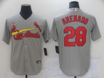 MLB St. Louis Cardinals #28 Nolan Arenado Grey Game Nike Jersey