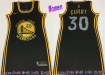 Women NBA Golden State Warriors #30 Curry Black Dress Jersey