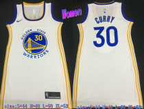 Women NBA Golden State Warriors #30 Curry White Dress Jersey