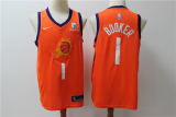 NBA Phoenix Suns #1 Devin Booker 2021 Orange Statement Swingman Jersey