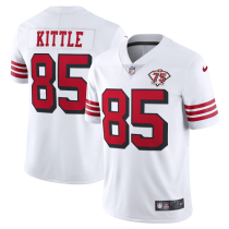 Men's San Francisco 49ers #85 George Kittle White 2021 75th Anniversary Vapor Untouchable Limited Jersey