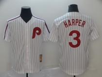MLB Phillies #3 Bryce Harper White Thowback Jersey
