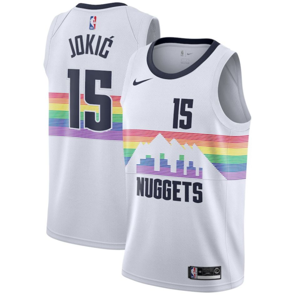NBA Denver Nuggets White #15 Nikola Jokic Icon Edition Jersey