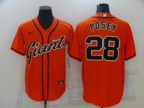 MLB San Francisco Giants #28 Posey Orange Game Nike Jersey