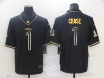 Men's Cincinnati Bengals #1 Ja'Marr Chase Black Golden Edition Limited Jersey