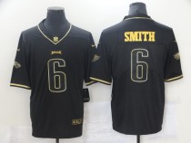 Men's Philadelphia Eagles #6 Smith Black Golden Edition Limited Jersey