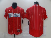 MLB Miami Marlins Blank Red Flex Base Elite Jersey