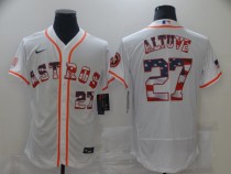 Men's Atlanta Braves White #27 Altuve 2020 2020 Stars & Stripes Flex Elite Jersey