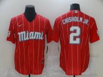 MLB Miami Marlins #2 Chisholm Jr Red Game Nike Jersey