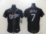 MLB Los Angeles Dodgers #7 Julio Urias 2021 Black Iridescent Logo Flex Elite Jersey