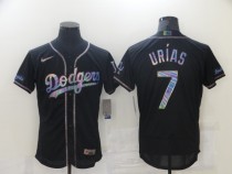 MLB Los Angeles Dodgers #7 Julio Urias 2021 Black Iridescent Logo Flex Elite Jersey