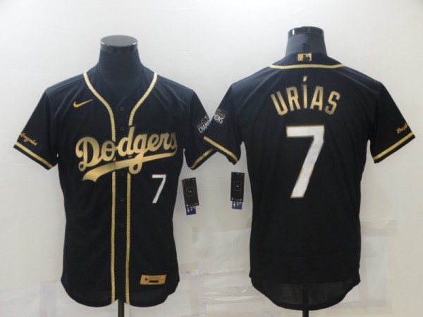 MLB Los Angeles Dodgers #7 Julio Urias 2021 Black Golden Championship Jersey