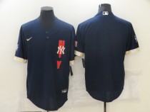 MLB New York Yankees Blank 2021 Navy Blue All-Star Jersey