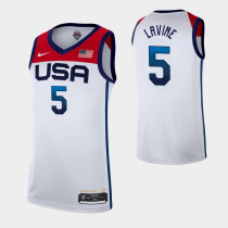 USA Basketball #5 Zach LaVine 2021 White Olympics Stitched Home Jersey