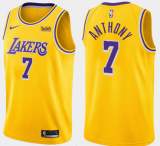 NBA Los Angeles Lakers #7 Carmelo Anthony Yellow Jersey