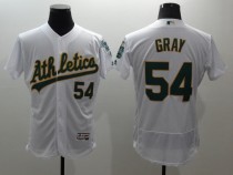 MLB Oakland Athletics #54 Gray White Flex Base Elite Jersey