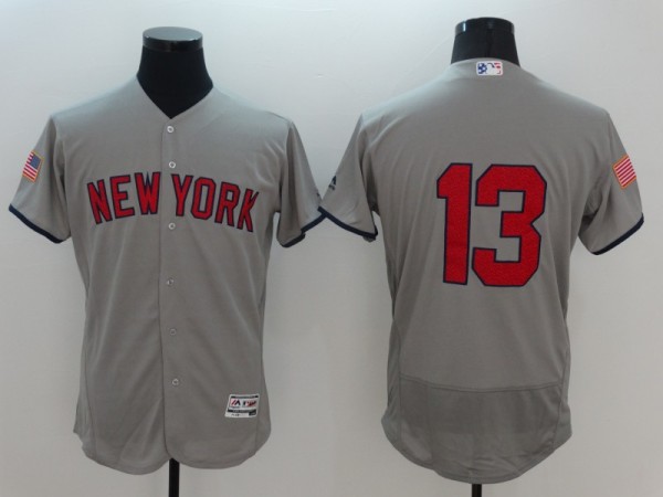 MLB New York Yankees 13 Alex Rodriguez Grey Flex Base Elite Jersey