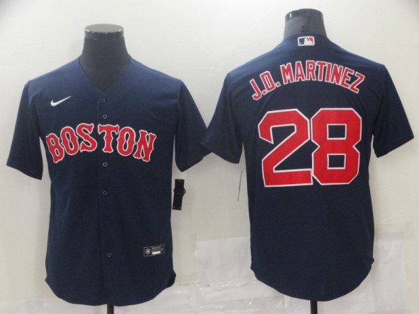 MLB Boston Red Sox #28 J.D. Martinez Navy Blue Game Nike Jersey