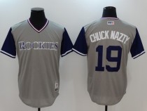 MLB Colorado Rockies #19 Blackmon Grey/Purple 2018 Players Weekend Game Jersey