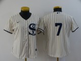 Women MLB Chicago White Sox #7 Tim Anderson 2021 Cream/Navy Field Of Dreams Jersey