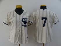 Women MLB Chicago White Sox #7 Tim Anderson 2021 Cream/Navy Field Of Dreams Jersey