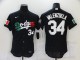MLB Los Angeles Dodgers #34 Valenzuela Black Flex Base Elite Jersey