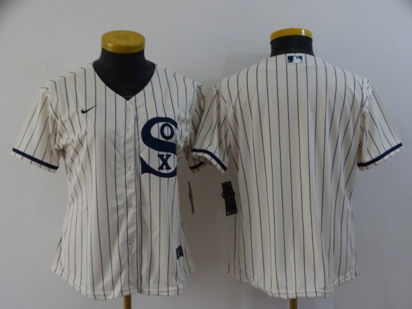 Women MLB Chicago White Sox Blank 2021 Cream/Navy Field Of Dreams Jersey