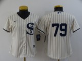 Women MLB Chicago White Sox #79 Jose Abreu 2021 Cream/Navy Field Of Dreams Jersey