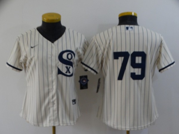 Women MLB Chicago White Sox #79 Jose Abreu 2021 Cream/Navy Field Of Dreams Jersey