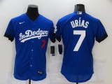 MLB Los Angeles Dodgers #7 Julio Urias 2021 Royal City Connect Flex Base Elite Jersey