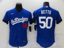 MLB Los Angeles Dodgers #50 Mookie Betts 2021 Royal City Connect Flex Base Elite Jersey