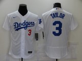 MLB Los Angeles Dodgers #3 Taylor White Flex Base Elite Jersey