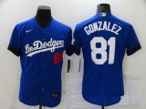 MLB Los Angeles Dodgers #81 Gonzalez 2021 Royal City Connect Flex Base Elite Jersey