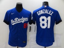 MLB Los Angeles Dodgers #81 Gonzalez 2021 Royal City Connect Flex Base Elite Jersey