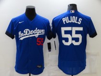 MLB Los Angeles Dodgers #55 Albert Pujols 2021 Royal City Connect Flex Base Elite Jersey