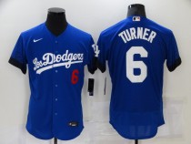 MLB Los Angeles Dodgers #6 Trea Turner 2021 Royal City Connect Flex Base Elite Jersey