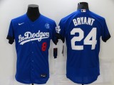 MLB Los Angeles Dodgers Front #8 Back #24 Kobe Bryant 2021 Royal City Connect Flex Base Elite Jersey