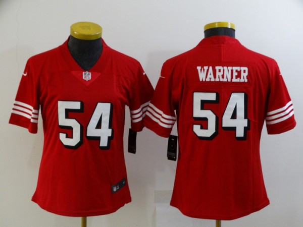 Women San Francisco 49ers #54 Fred Warner Red Scarlet  Alternate Vapor Limited Jersey