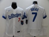 MLB Los Angeles Dodgers #7 Julio Urias 2021 White City Connect Flex Base Elite Jersey