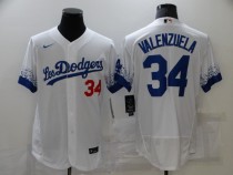MLB Los Angeles Dodgers #34 Toro Valenzuela 2021 White City Connect Flex Base Elite Jersey
