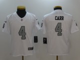 Youth NFL Oakland Raiders #4 Carr White Color Rush Limited Jersey