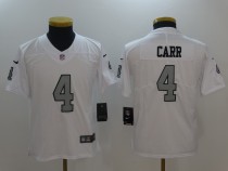 Youth NFL Oakland Raiders #4 Carr White Color Rush Limited Jersey